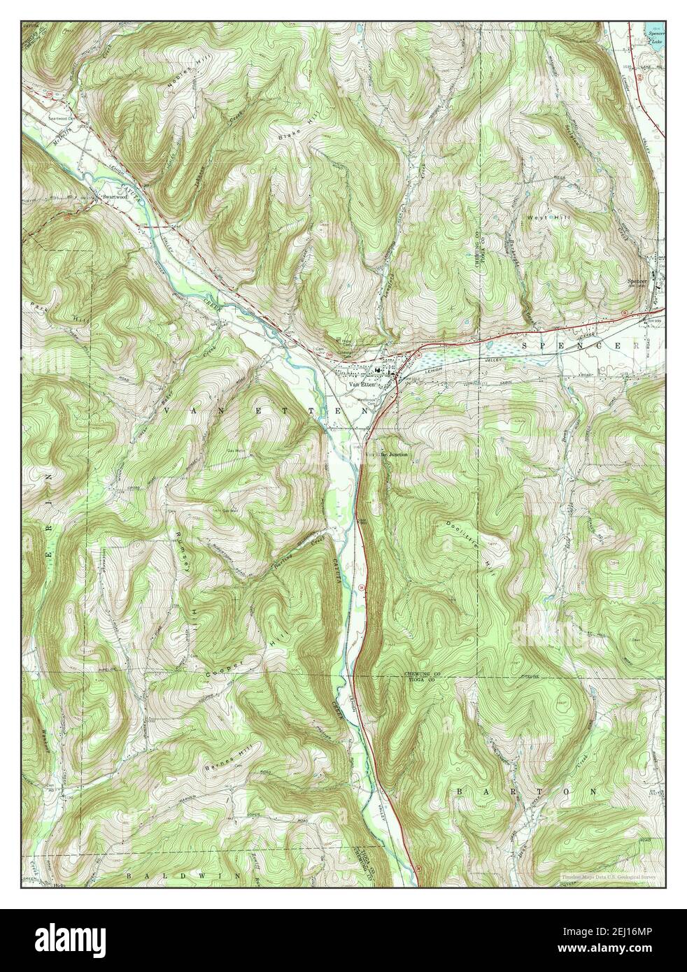 Van Etten, New York, map 1969, 124000, United States of America by