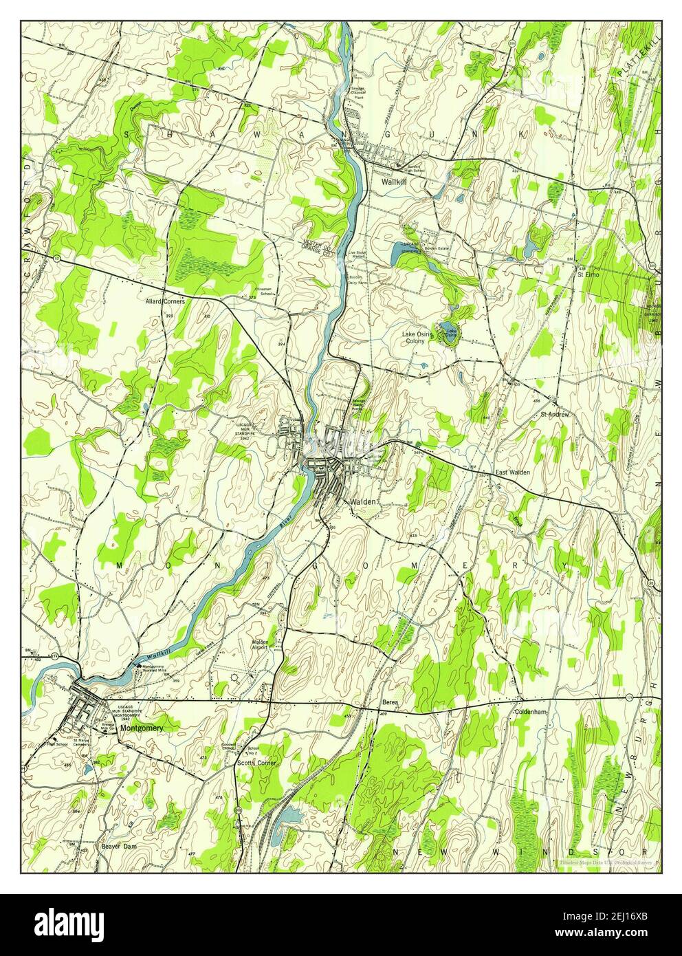 Walden, New York, map 1942, 124000, United States of America by Timeless Maps, data U.S