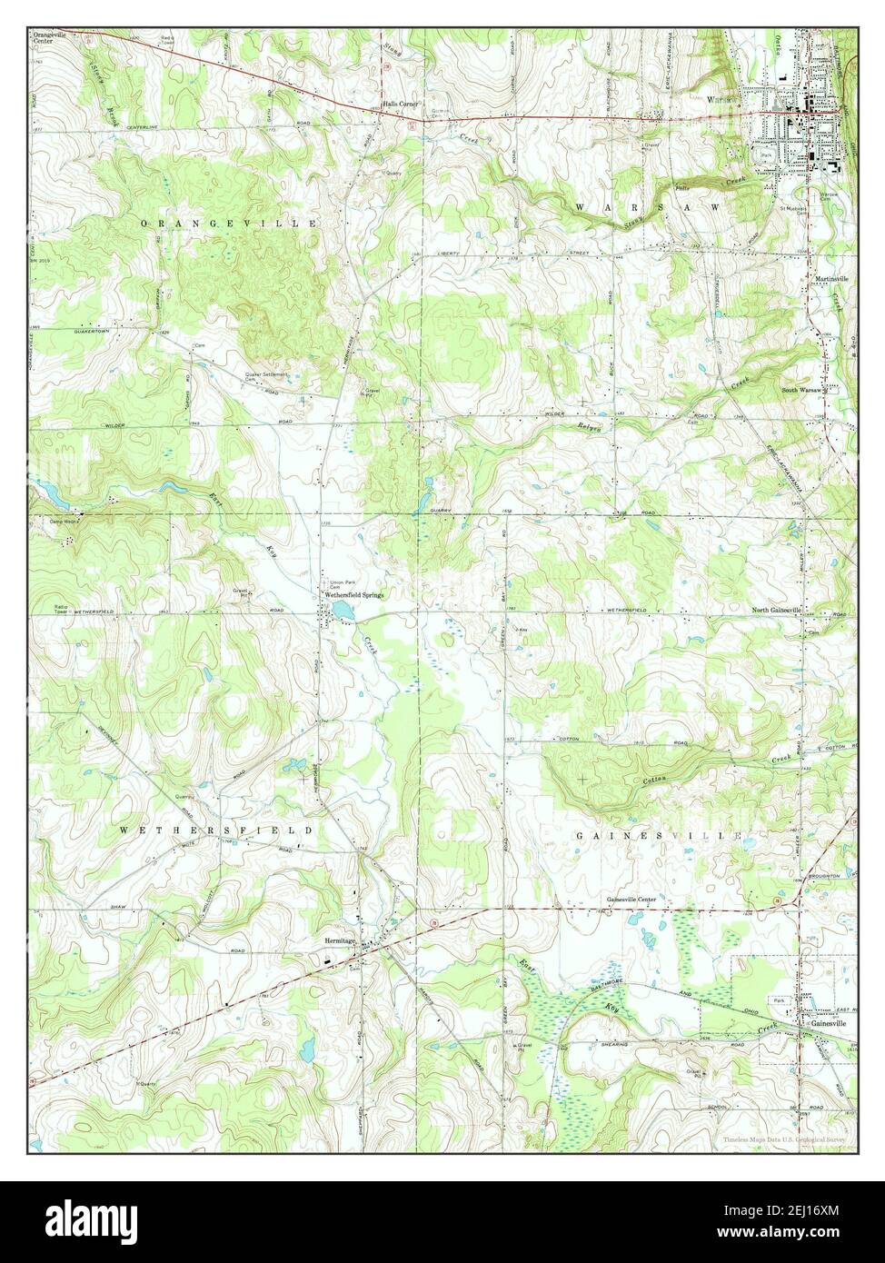 Warsaw, New York, map 1972, 124000, United States of America by