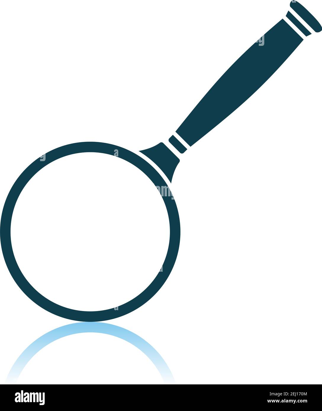 Magnifier Icon. Shadow Reflection Design. Vector Illustration. Stock Vector