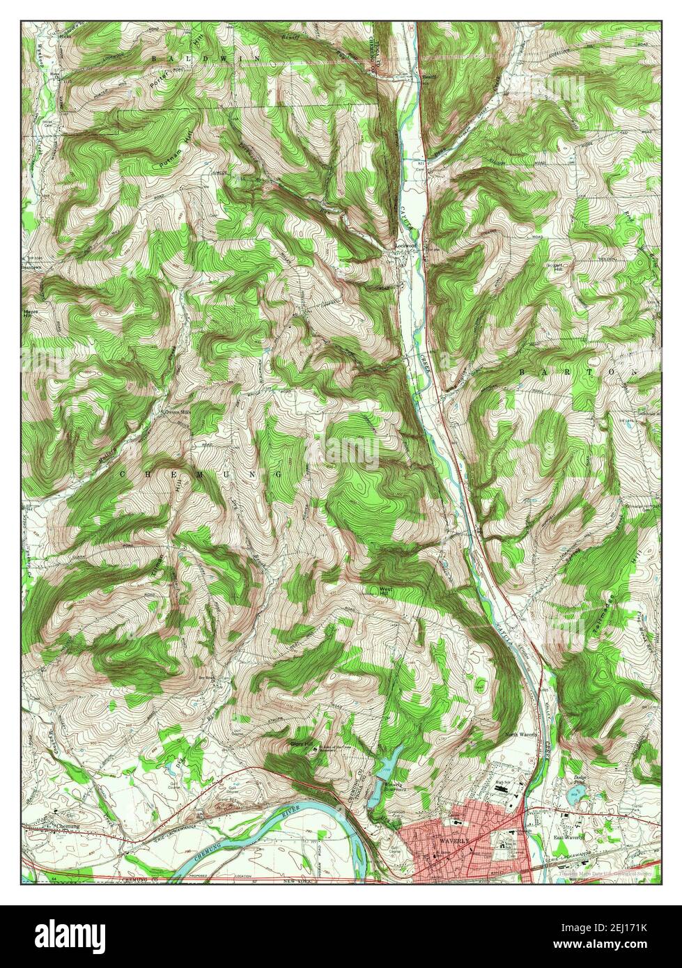 Waverly, New York, map 1969, 124000, United States of America by