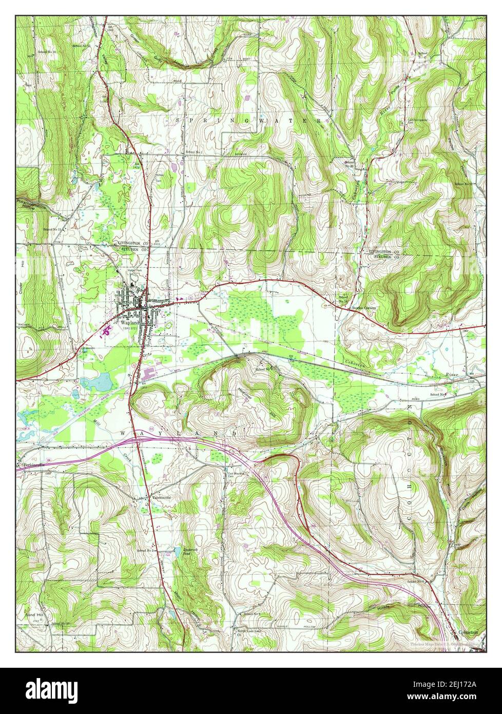 Wayland, New York, map 1943, 124000, United States of America by