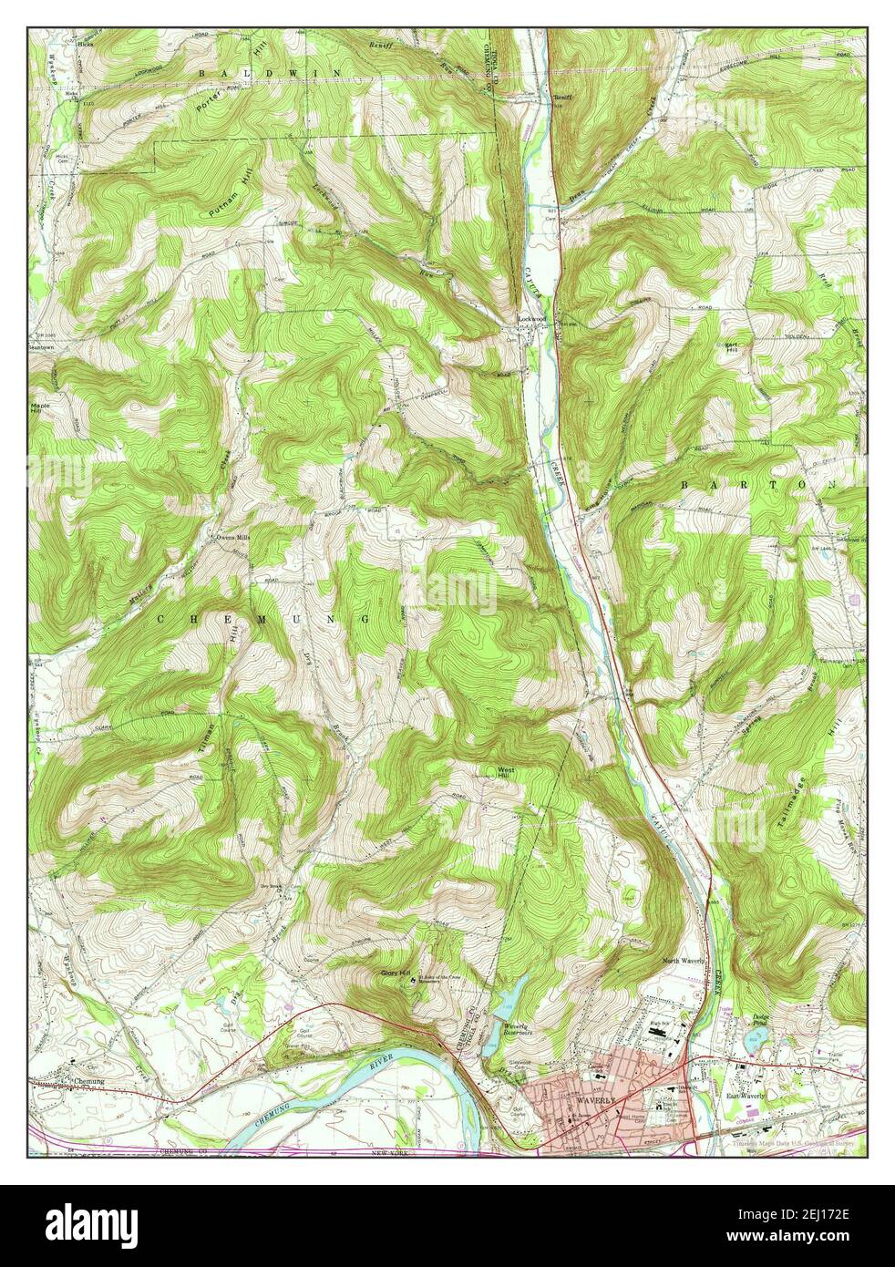 Waverly, New York, map 1969, 124000, United States of America by
