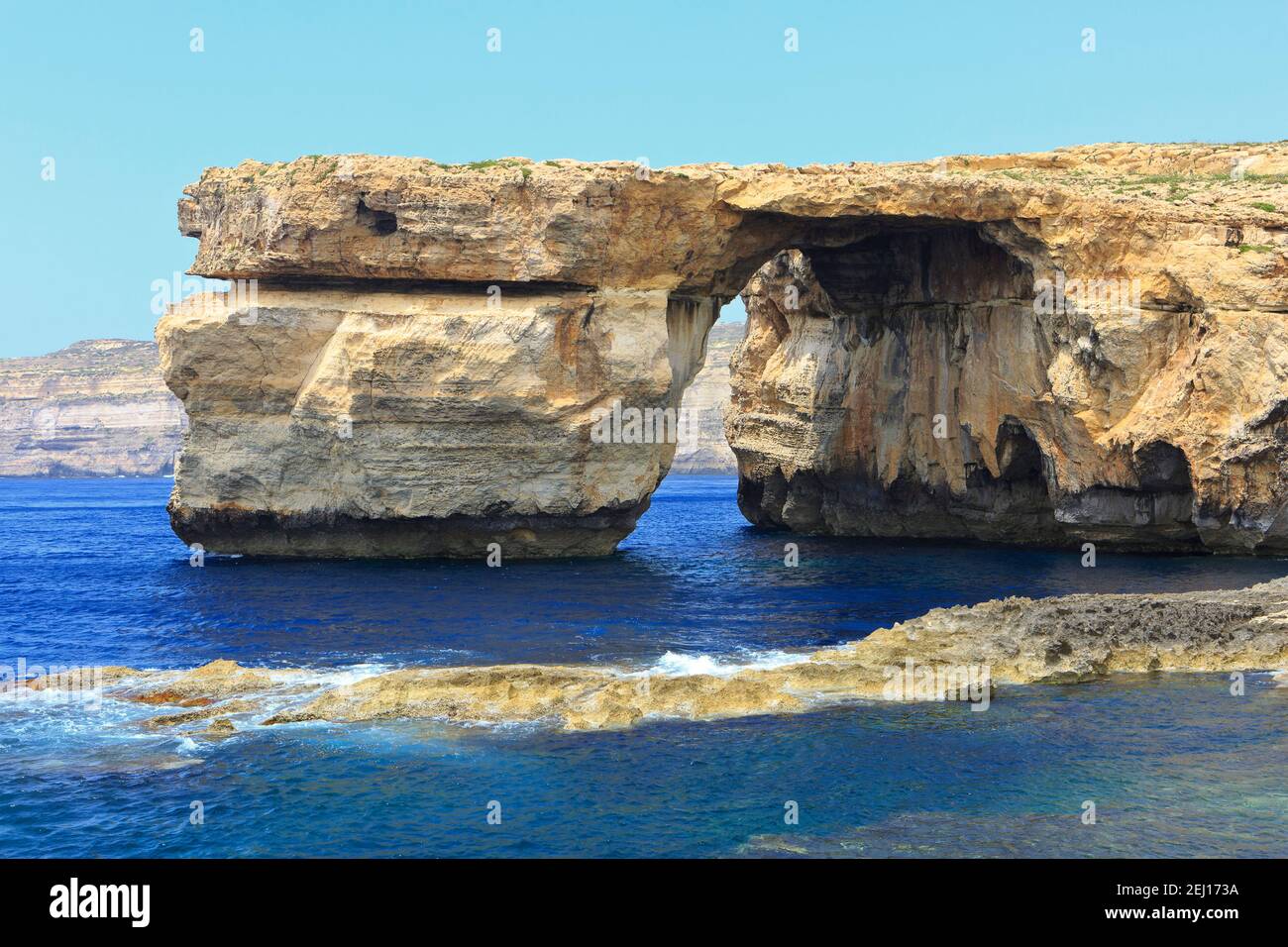 The Azure Window on the Island of Gozo in Malta Stock Photo
