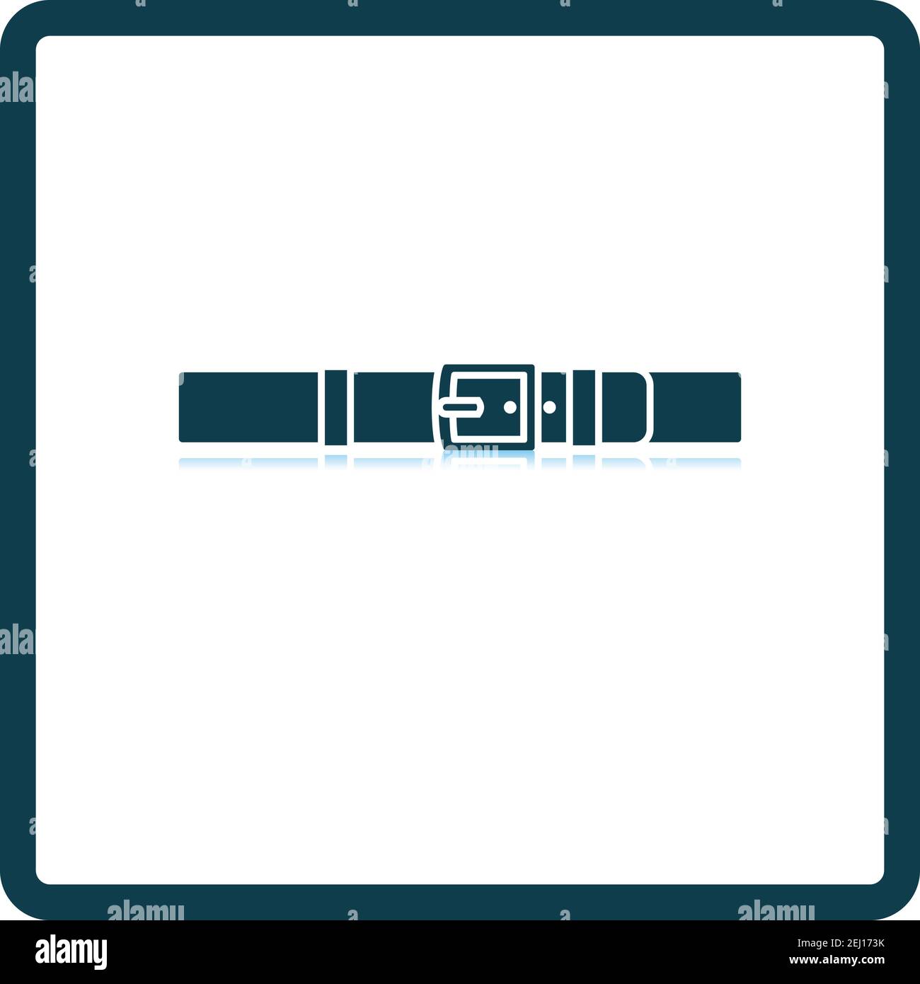 Trouser Belt Icon. Square Shadow Reflection Design. Vector Illustration. Stock Vector