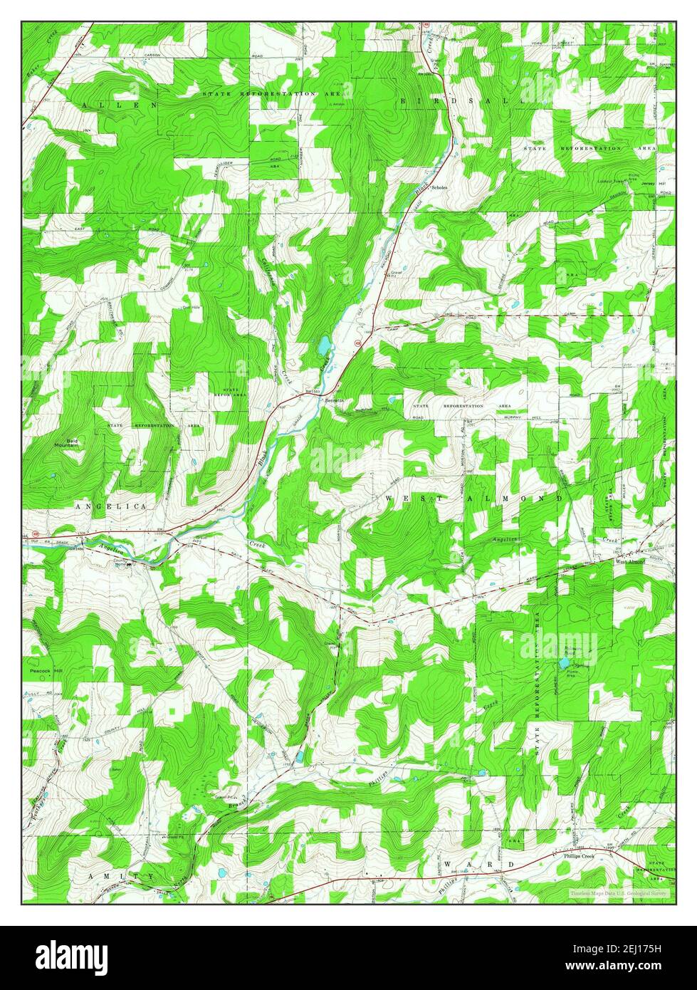 West Almond, New York, map 1964, 124000, United States of America by