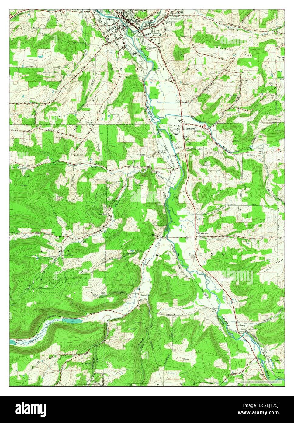 Wellsville South, New York, map 1965, 124000, United States of America