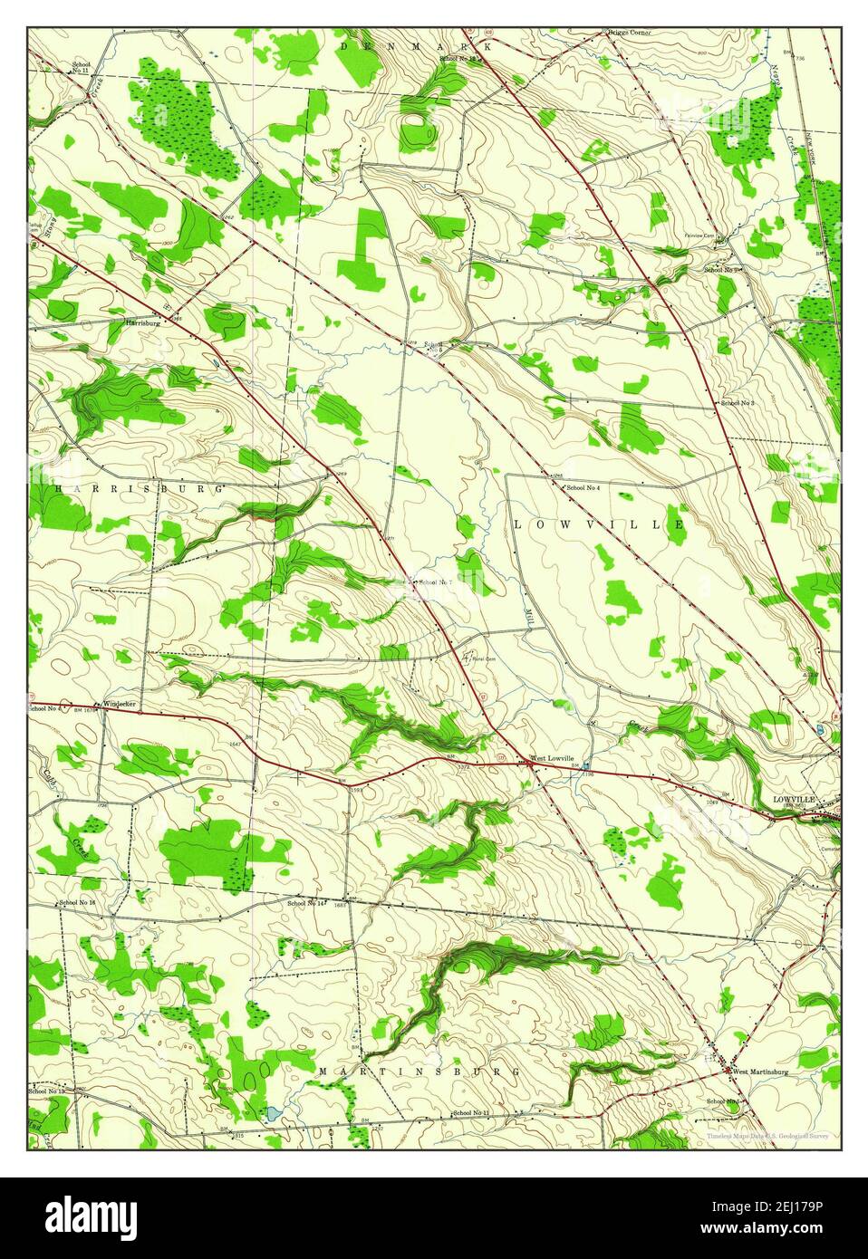 West Lowville, New York, map 1943, 124000, United States of America by