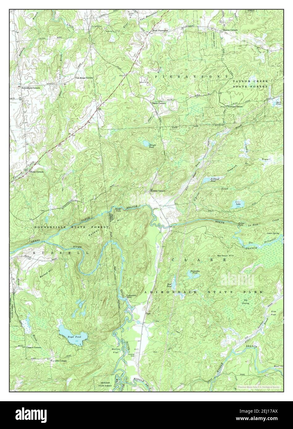West Pierrepont, New York, map 1969, 124000, United States of America