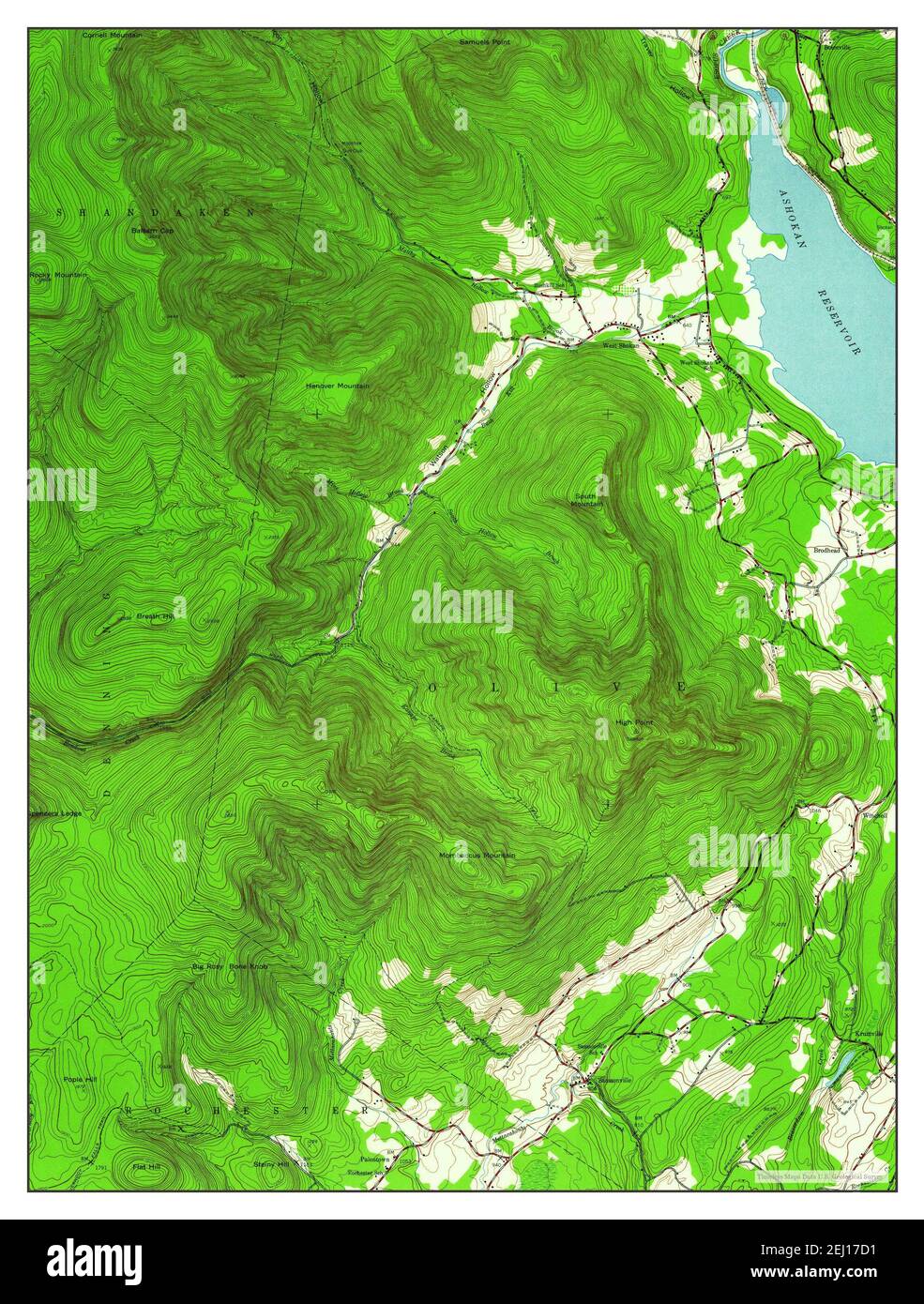 West Shokan, New York, map 1942, 124000, United States of America by