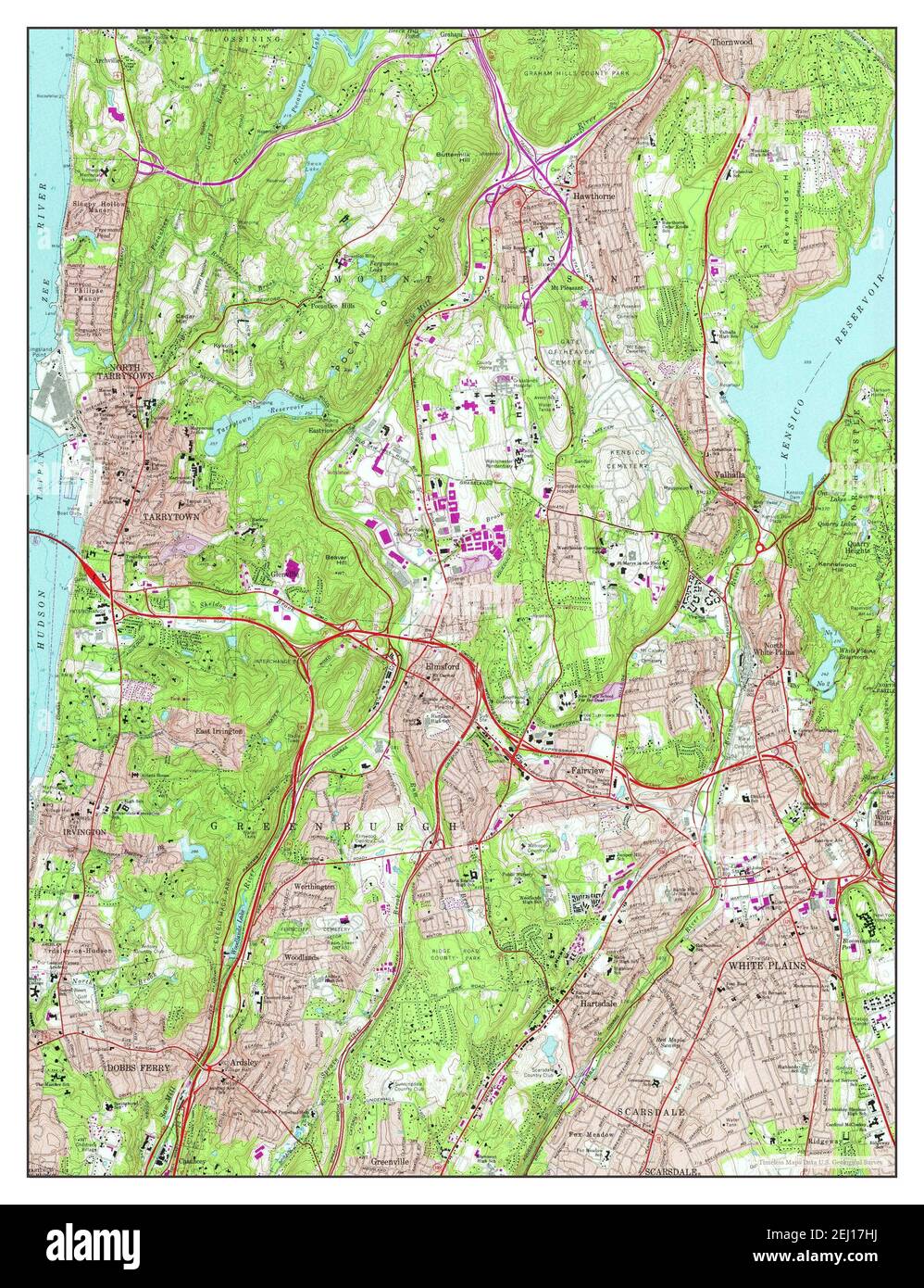 White Plains, New York, map 1967, 124000, United States of America by