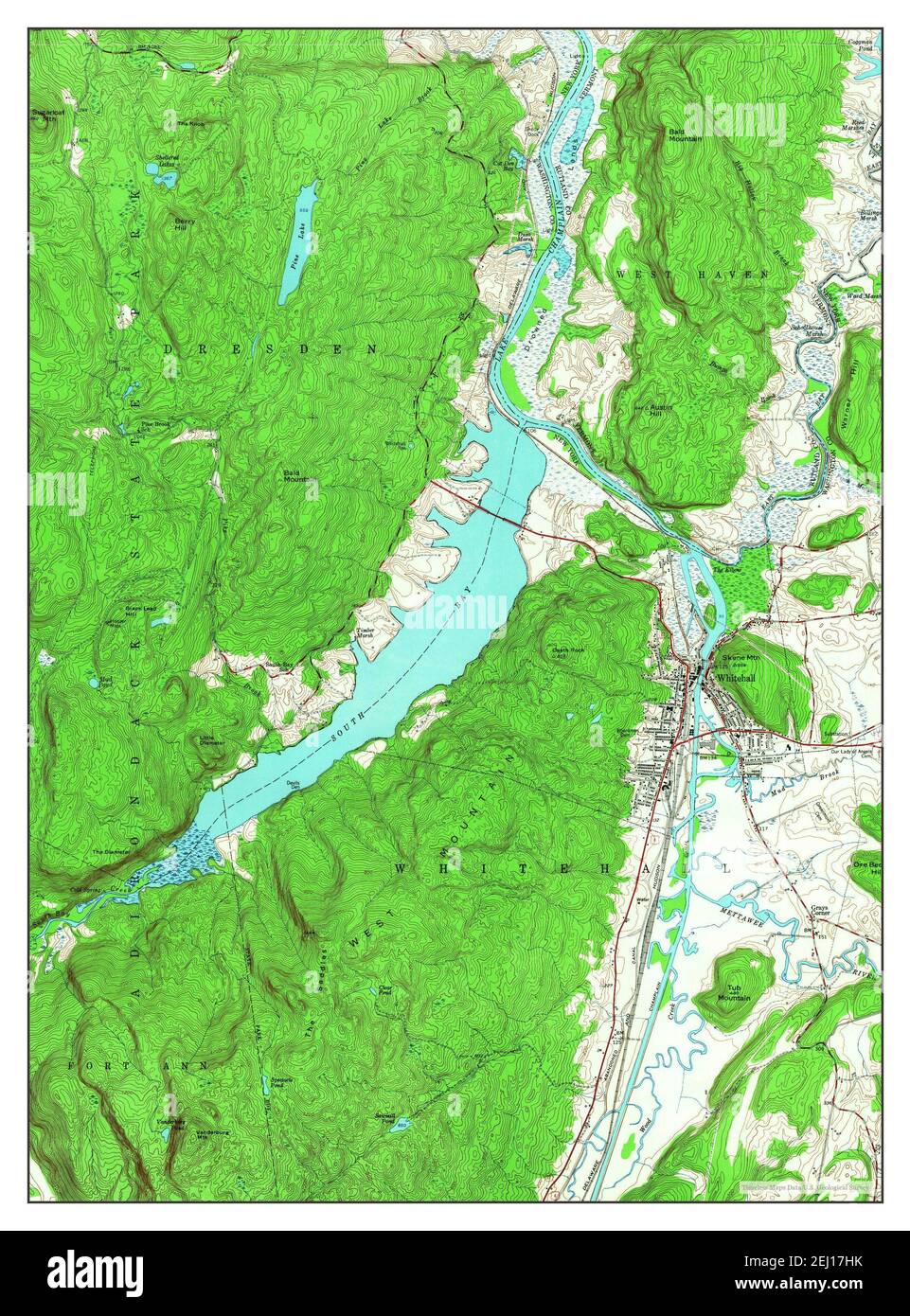 Whitehall, New York, map 1950, 124000, United States of America by