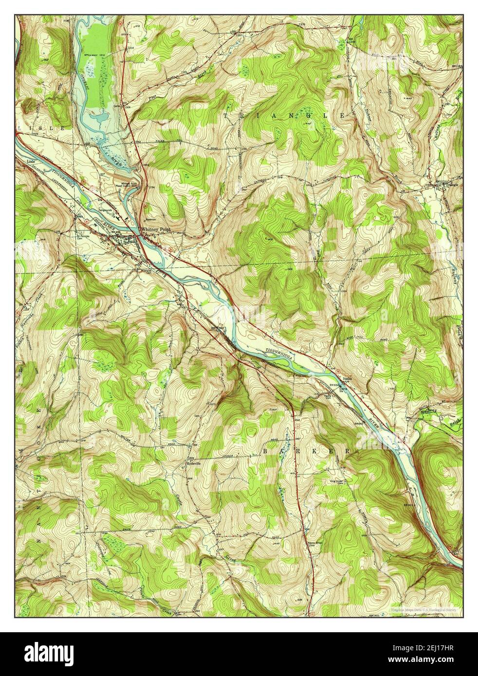 Whitney Point, New York, map 1951, 124000, United States of America by