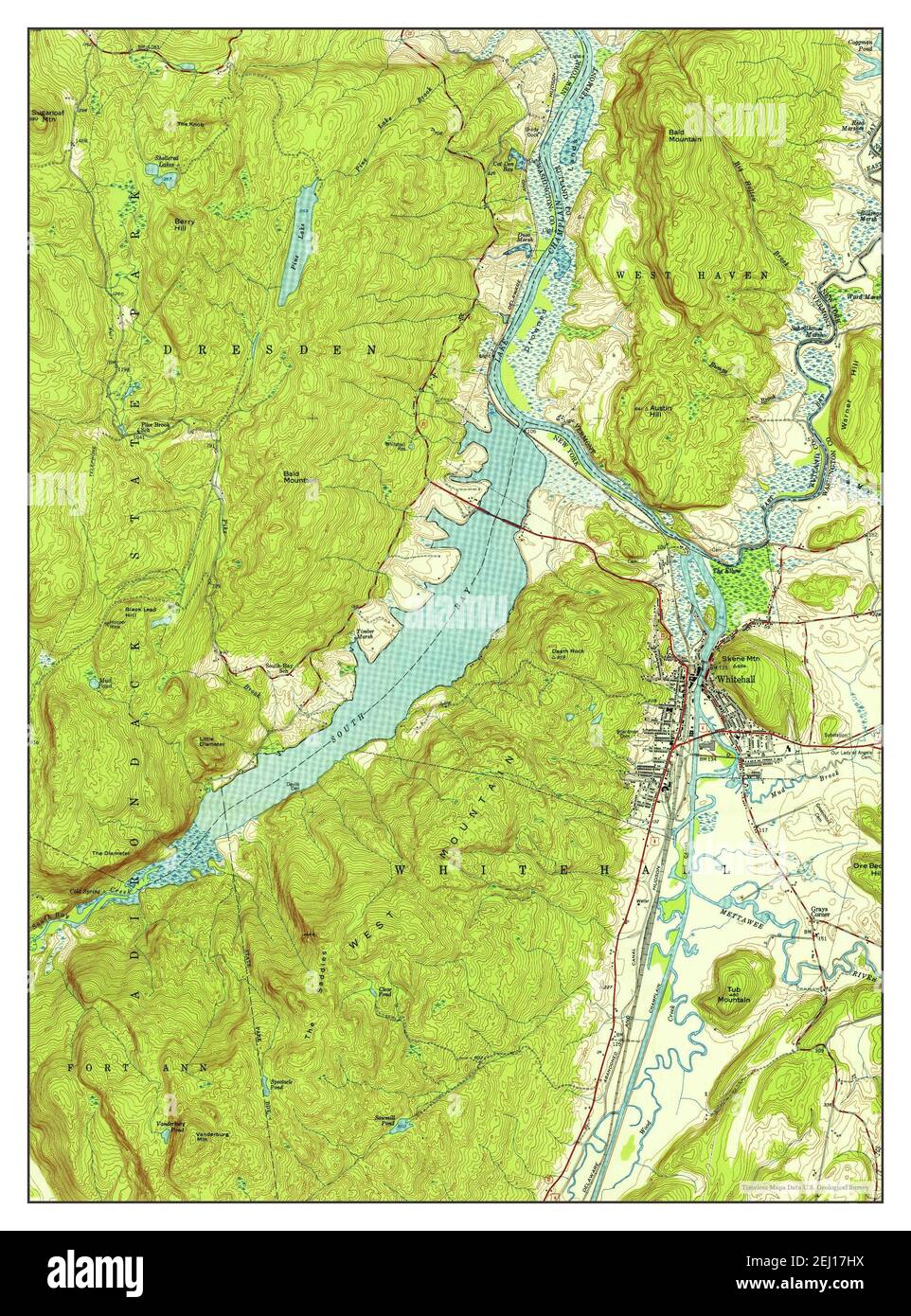 Whitehall, New York, map 1950, 124000, United States of America by