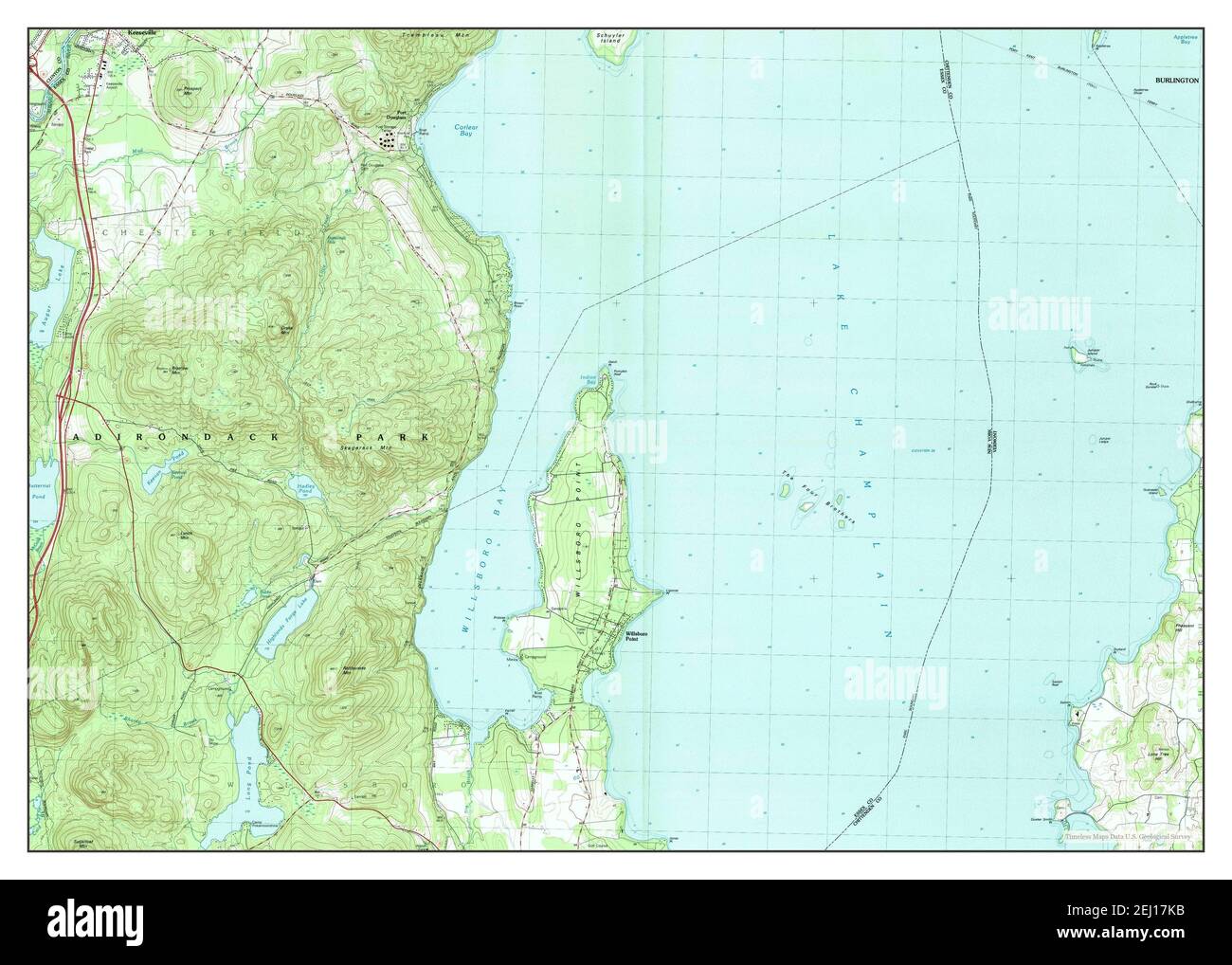 Willsboro Bay, New York, map 1980, 125000, United States of America by Timeless Maps, data U.S
