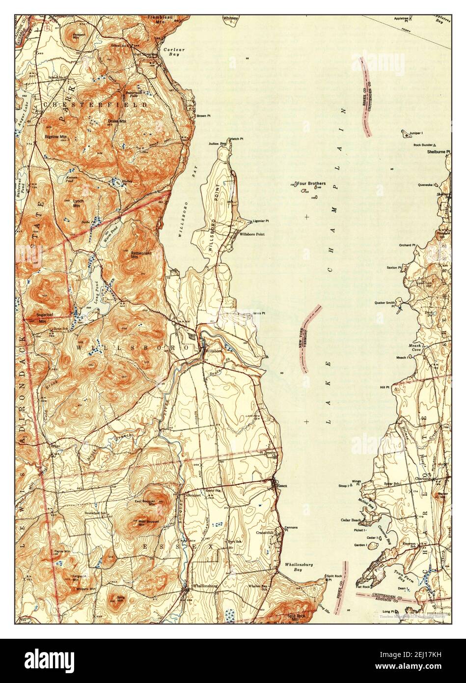 Map of willsboro new york hires stock photography and images Alamy