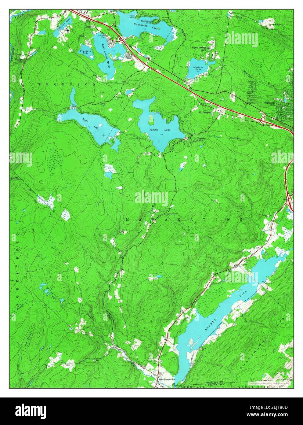 Yankee Lake, New York, map 1966, 124000, United States of America by