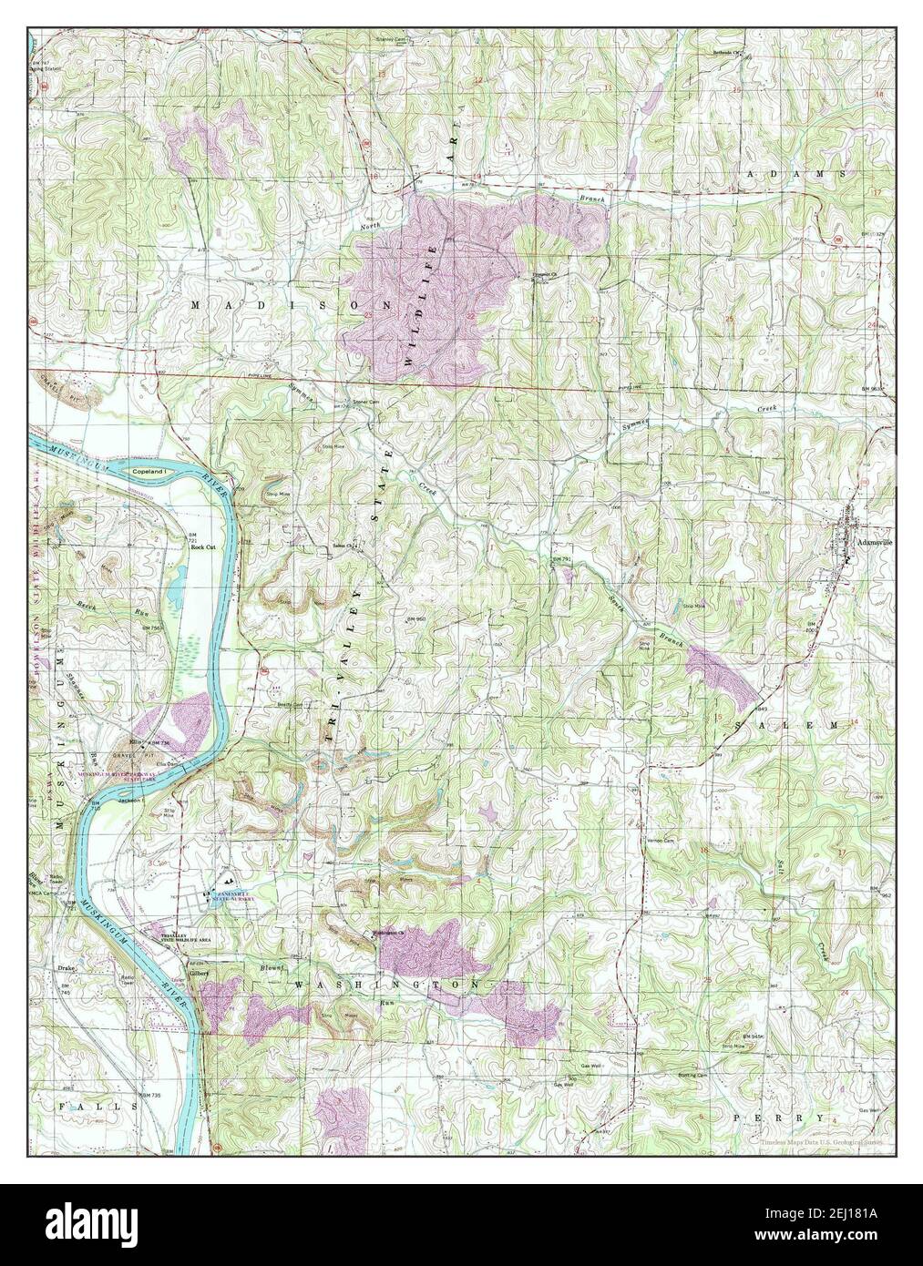 Adamsville, Ohio, map 1994, 1:24000, United States of America by Timeless Maps, data U.S. Geological Survey Stock Photo