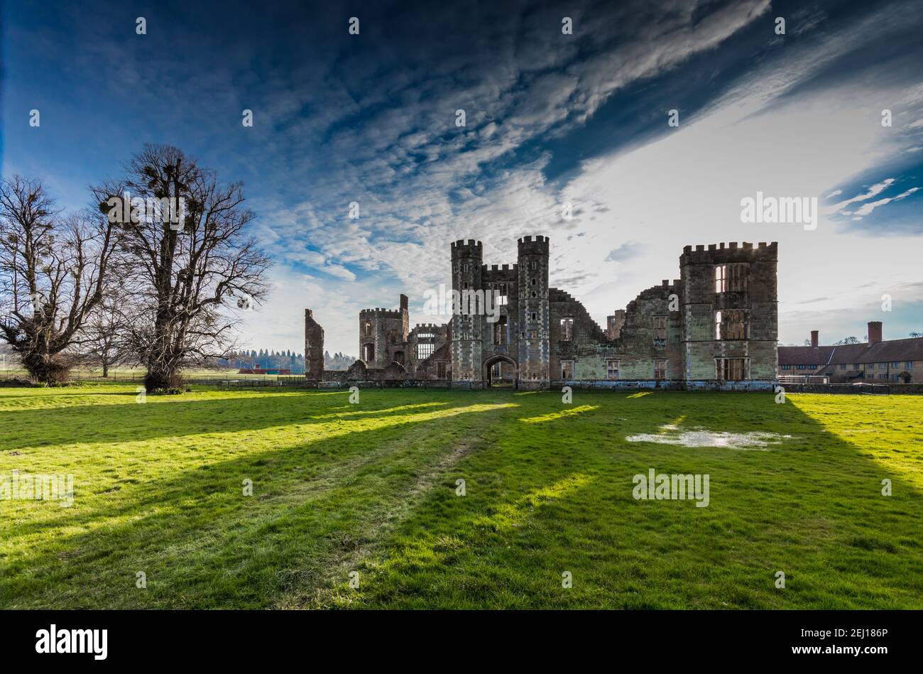 The ruins of Cowdray House, Midhurst, West Sussex, UK Stock Photo