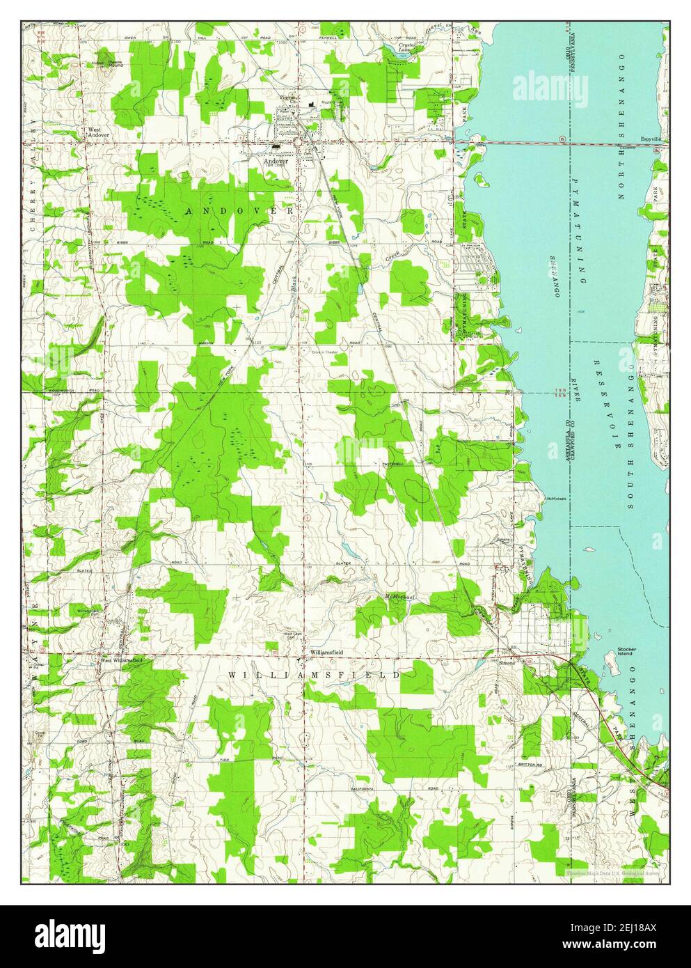 Andover, Ohio, map 1959, 124000, United States of America by Timeless