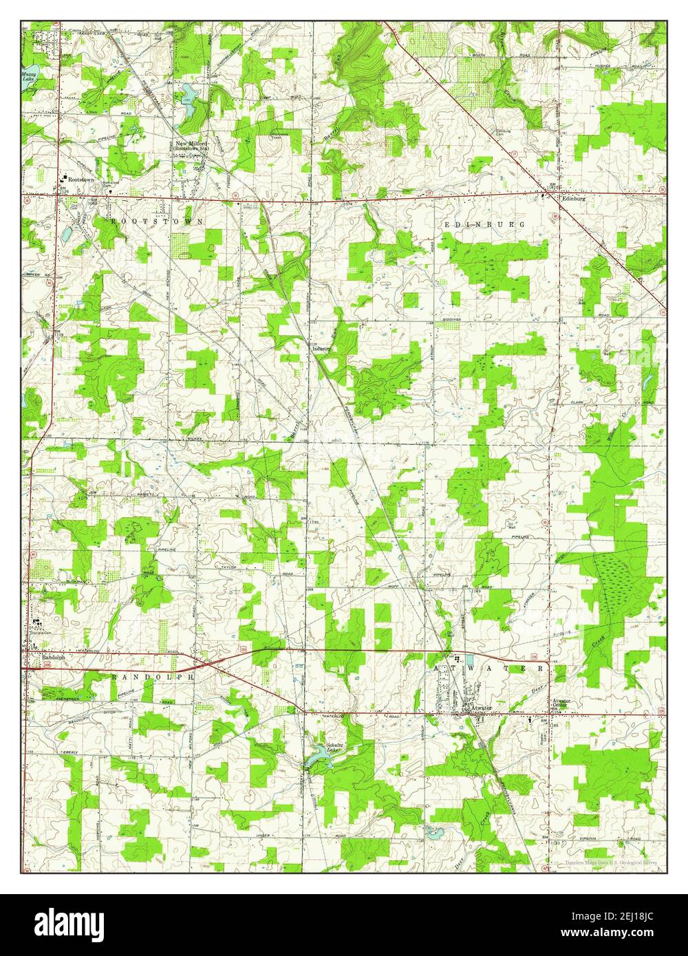 Atwater, Ohio, map 1960, 124000, United States of America by Timeless