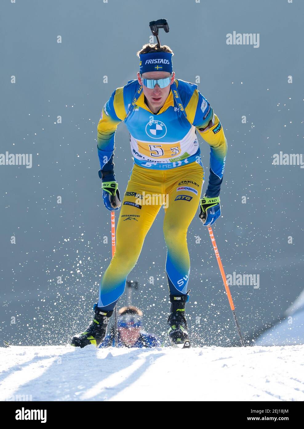 20 February 2021, Slovenia, Pokljuka: Biathlon: World Cup/World  Championships, relay 4 x 7.5 km, men. Martin Ponsiluoma from Sweden in  action. Photo: Sven Hoppe/dpa Stock Photo - Alamy