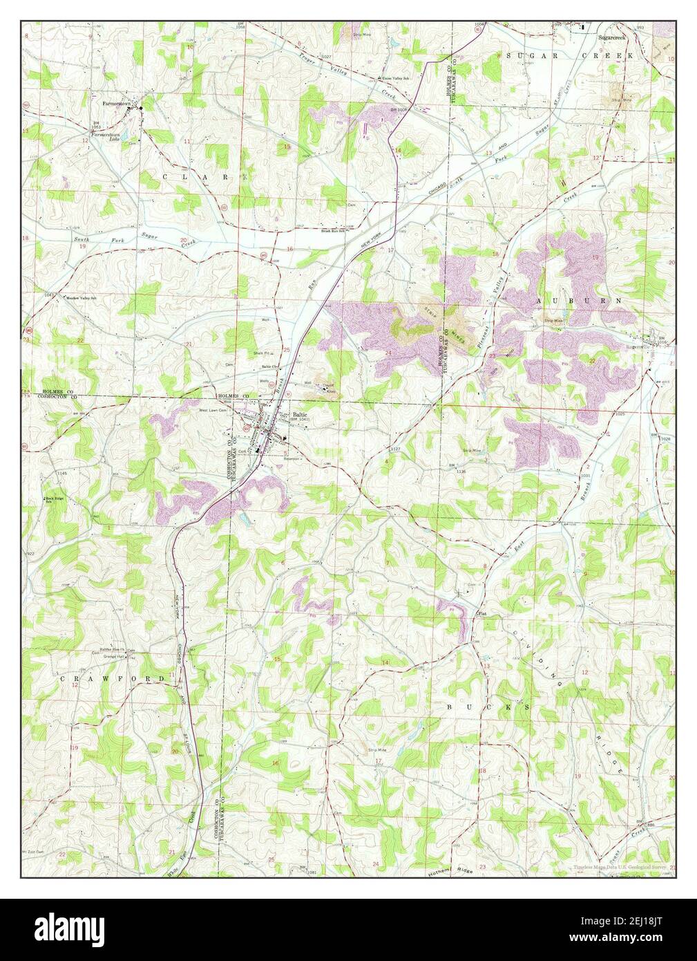Baltic, Ohio, map 1961, 124000, United States of America by Timeless Maps, data U.S. Geological