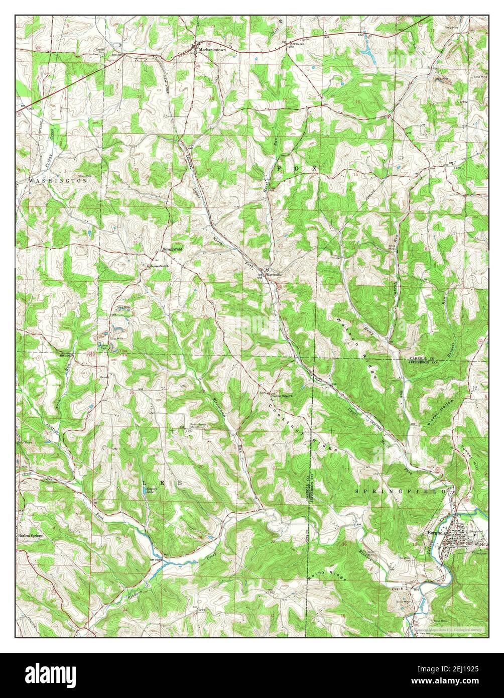 Bergholz, Ohio, map 1960, 124000, United States of America by Timeless