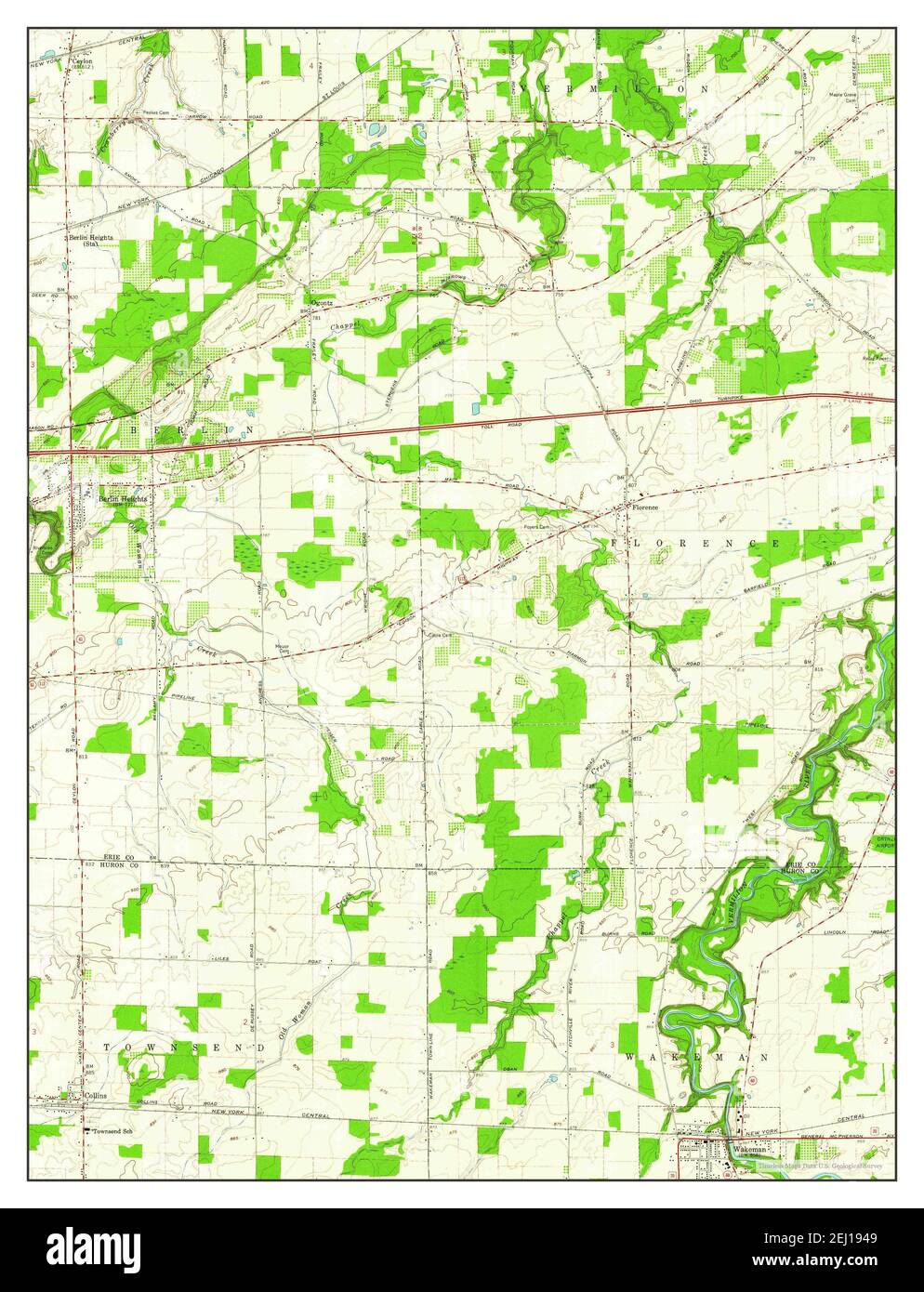 Berlin Heights, Ohio, map 1959, 124000, United States of America by