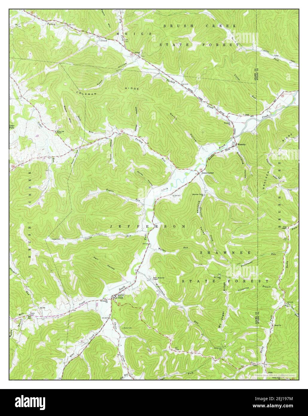 Blue Creek, Ohio, map 1961, 124000, United States of America by