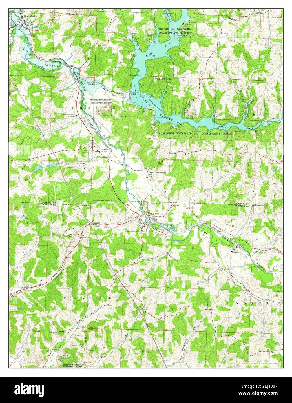 Bowerston, Ohio, map 1961, 124000, United States of America by