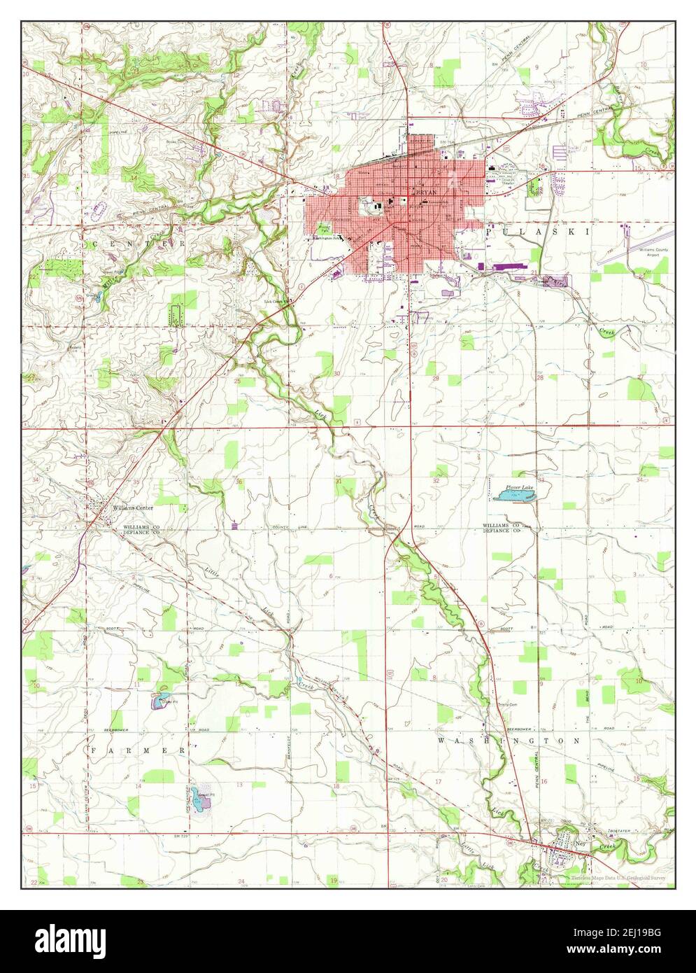 Bryan, Ohio, map 1960, 1:24000, United States of America by Timeless ...