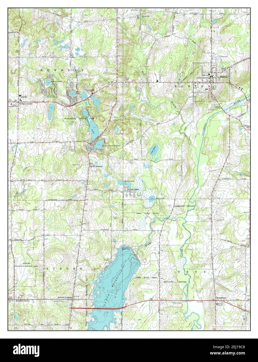 Burton, Ohio, map 1966, 124000, United States of America by Timeless