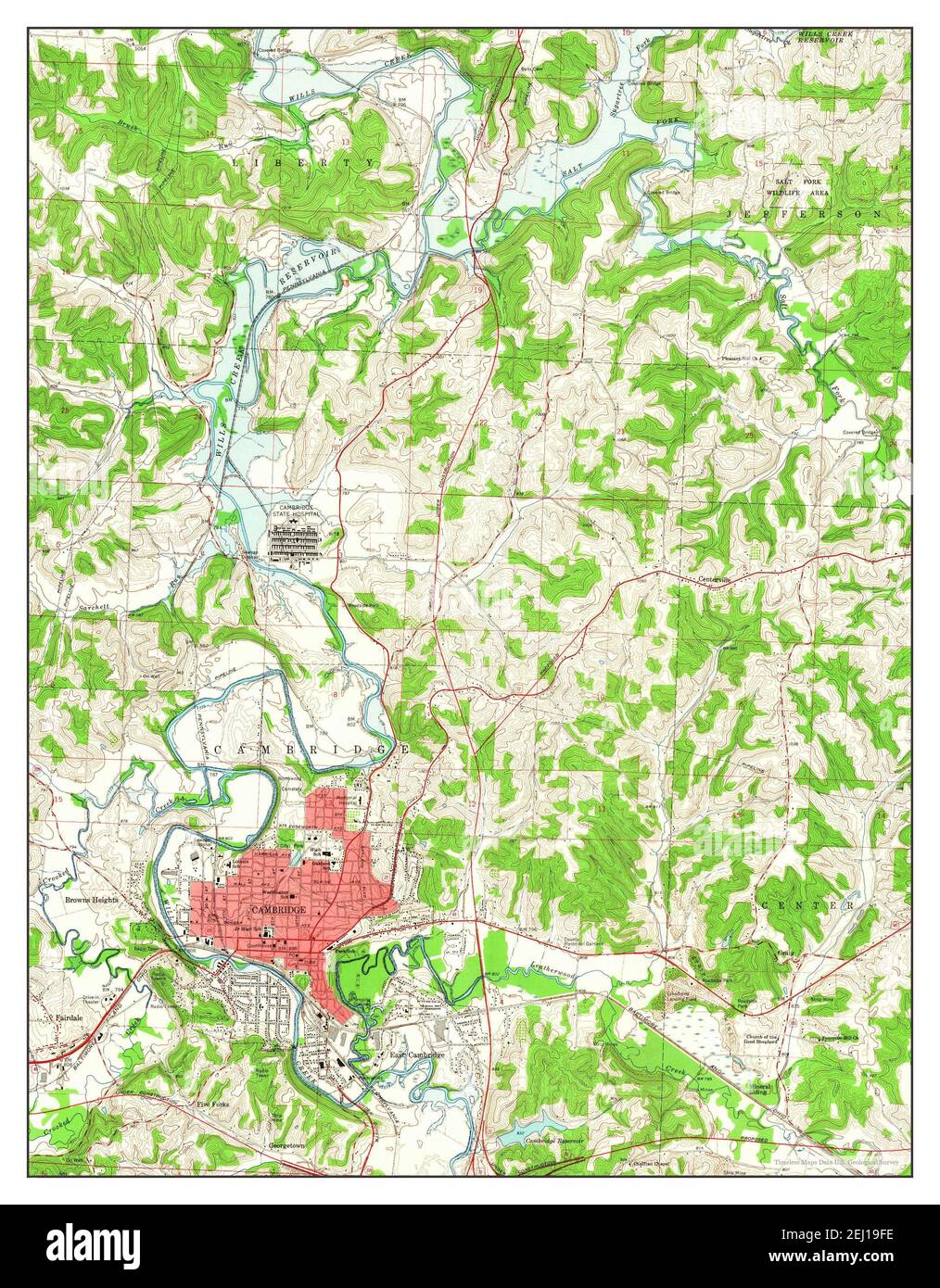 Cambridge, Ohio, map 1962, 124000, United States of America by
