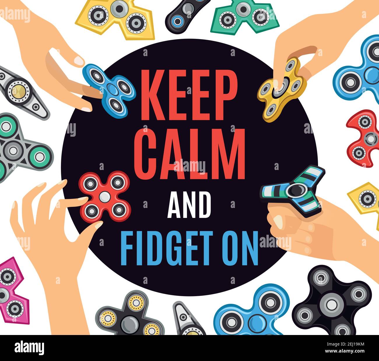 Hand spinner stress relief advertisement poster with rotation toys ...