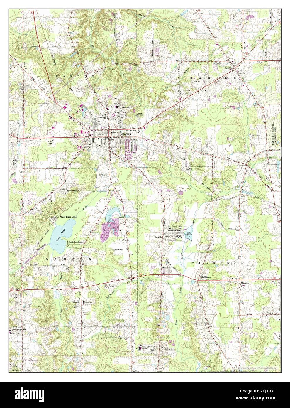 Chardon, Ohio, map 1966, 124000, United States of America by Timeless