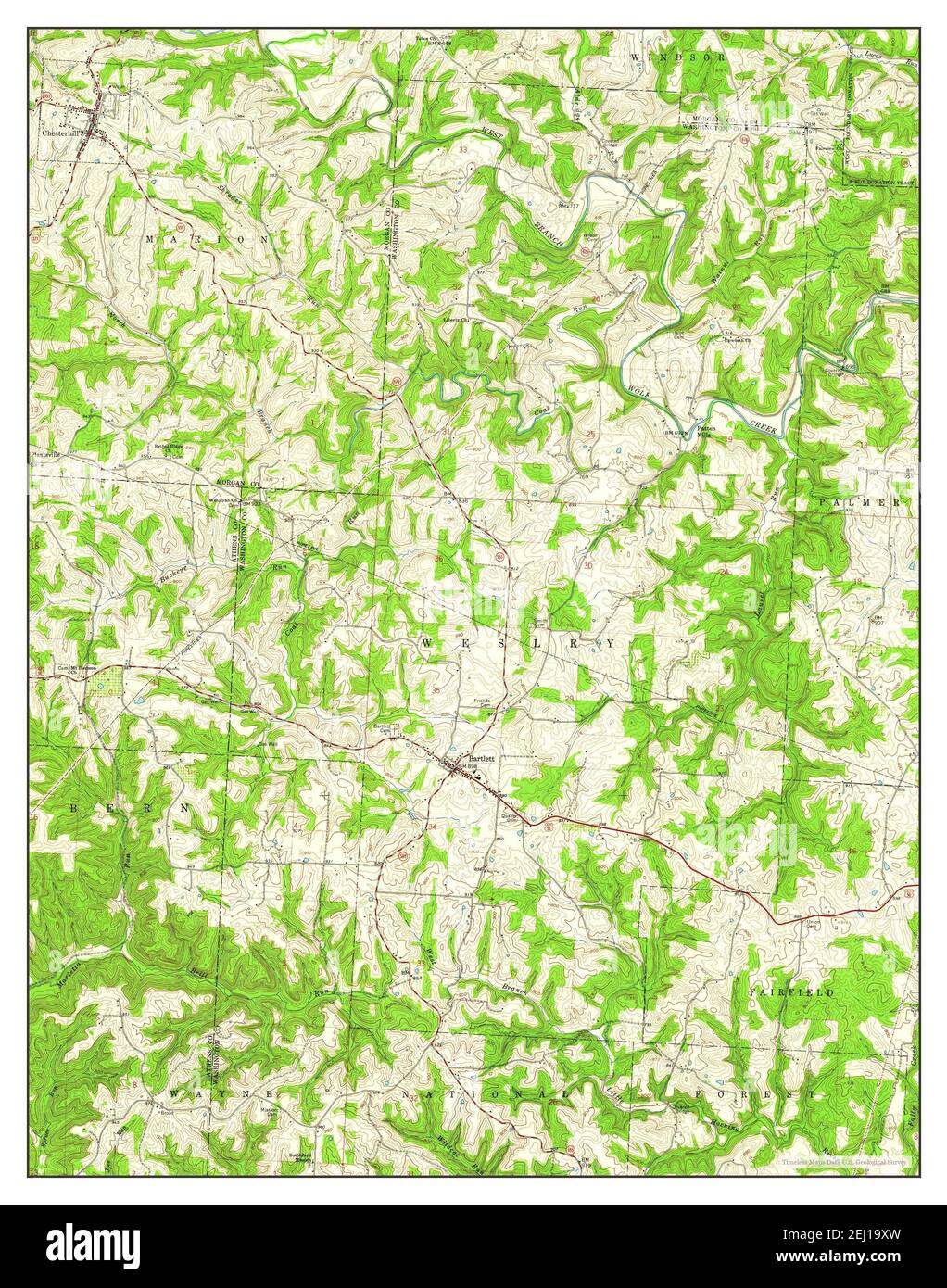 Chesterhill, Ohio, map 1961, 124000, United States of America by