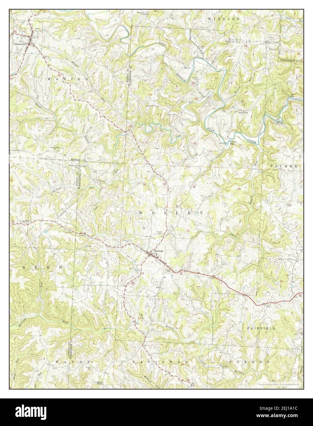 Chesterhill, Ohio, map 1961, 124000, United States of America by