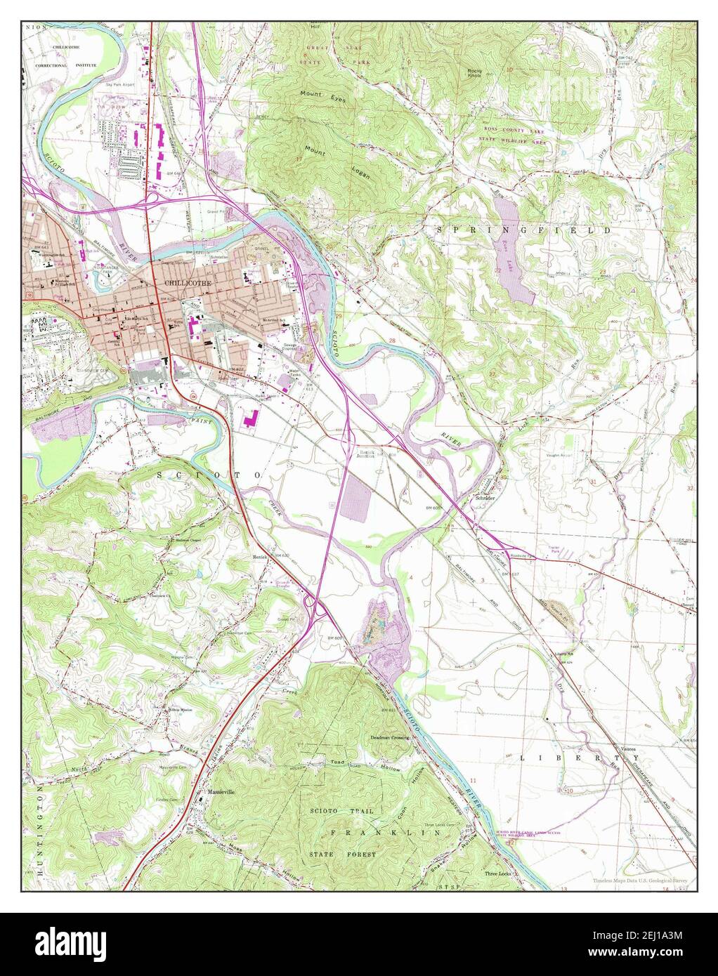 Map Of Chillicothe Ohio Map Of Chillicothe Ohio Hi-Res Stock Photography And Images - Alamy