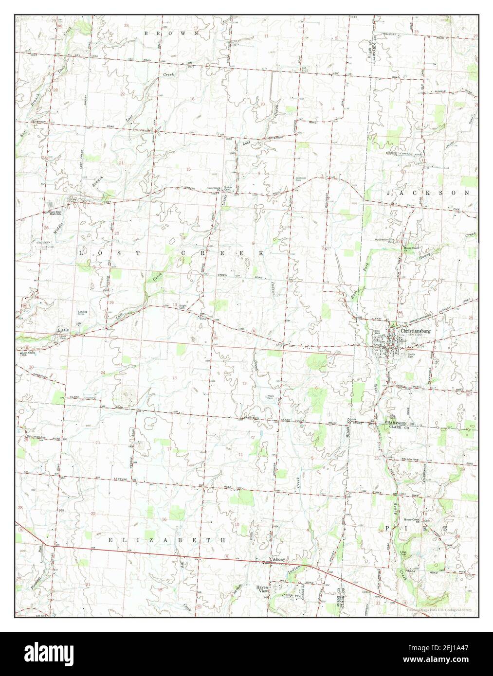 Christiansburg, Ohio, map 1961, 124000, United States of America by