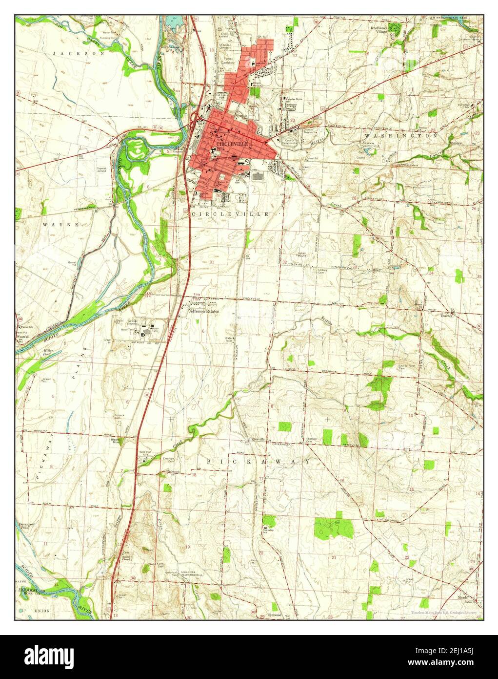 Circleville, Ohio, map 1961, 124000, United States of America by Timeless Maps, data U.S