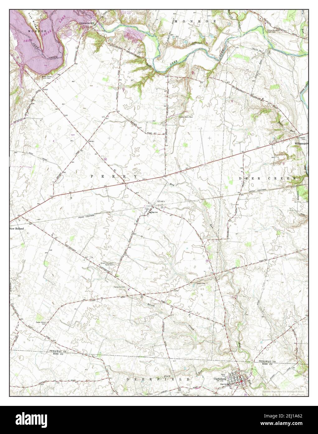 Clarksburg, Ohio, map 1961, 124000, United States of America by