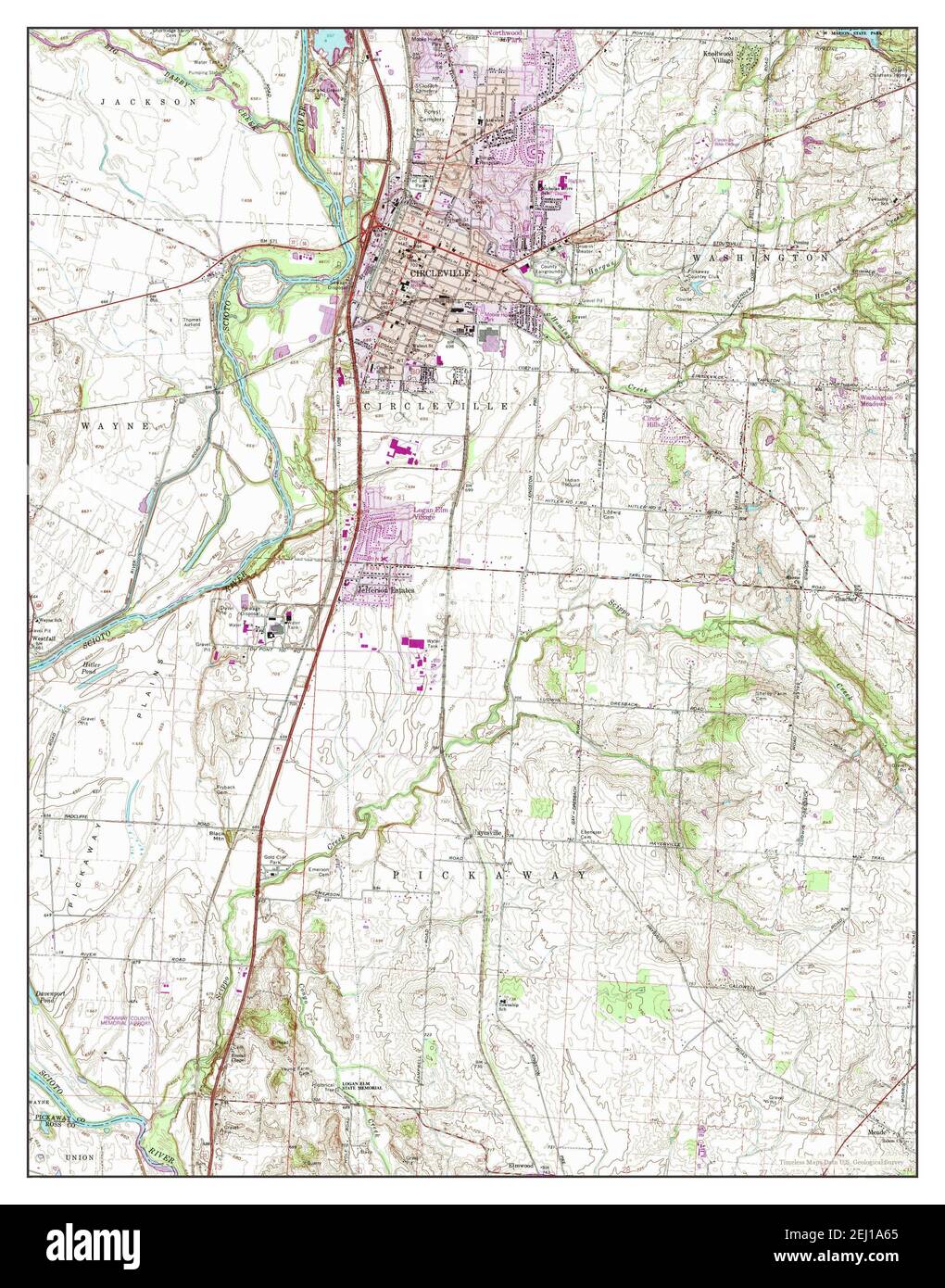 Circleville, Ohio, map 1961, 1:24000, United States of America by Timeless Maps, data U.S. Geological Survey Stock Photo