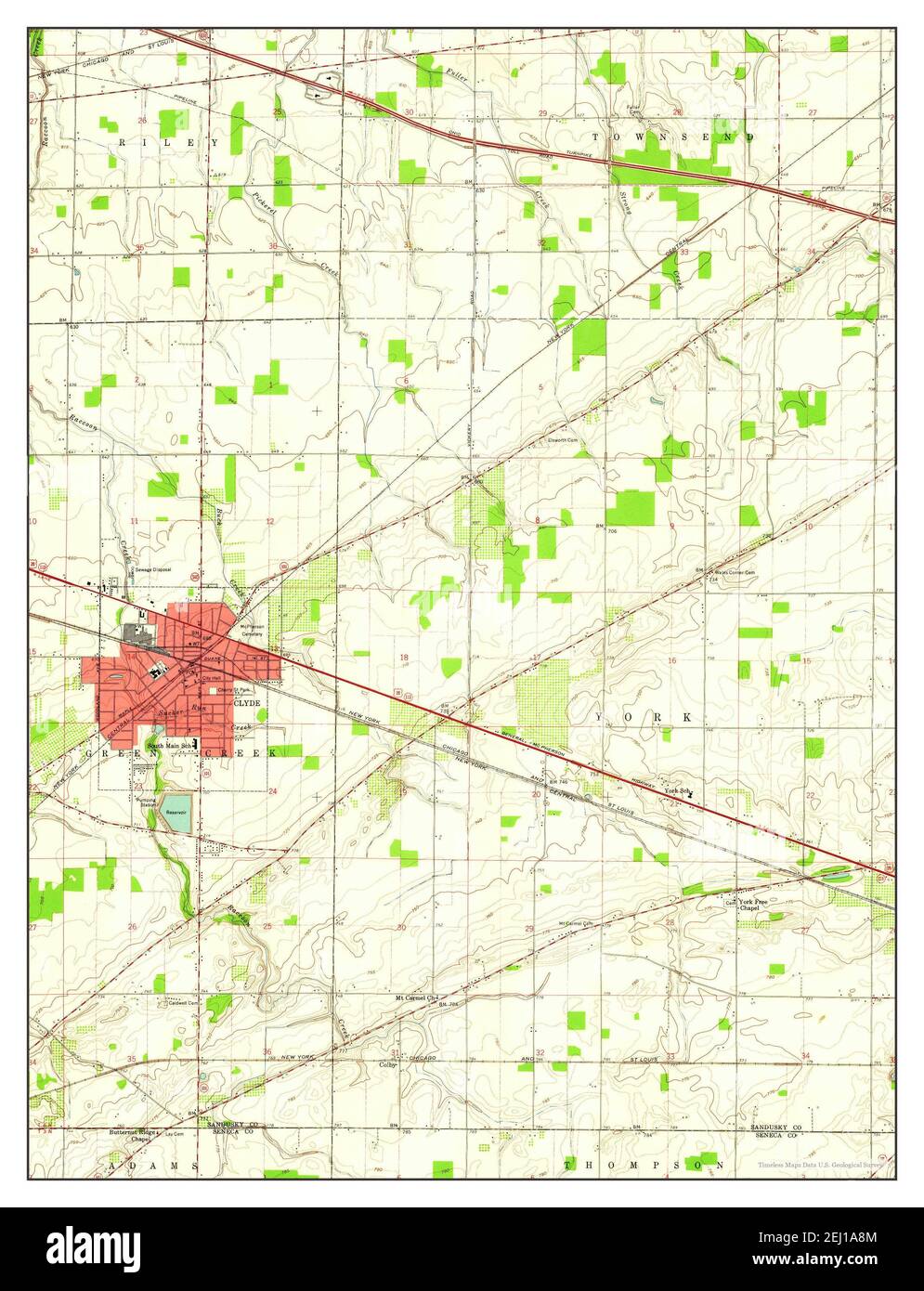 Map of clyde ohio hires stock photography and images Alamy