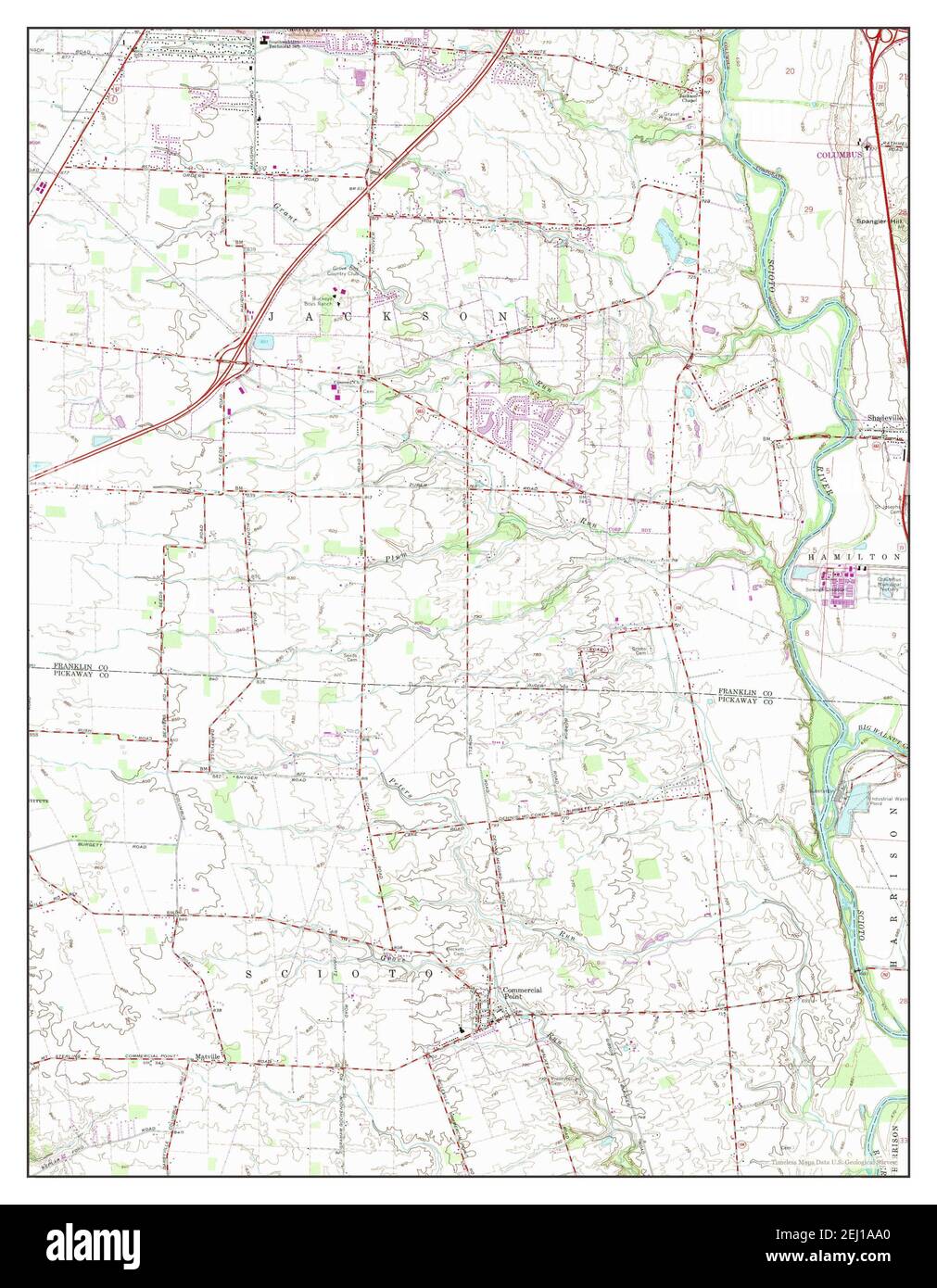 Commercial Point, Ohio, map 1966, 124000, United States of America by