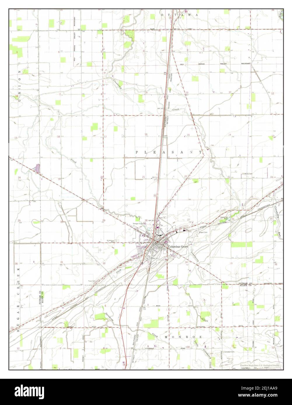 Columbus Grove, Ohio, map 1960, 124000, United States of America by