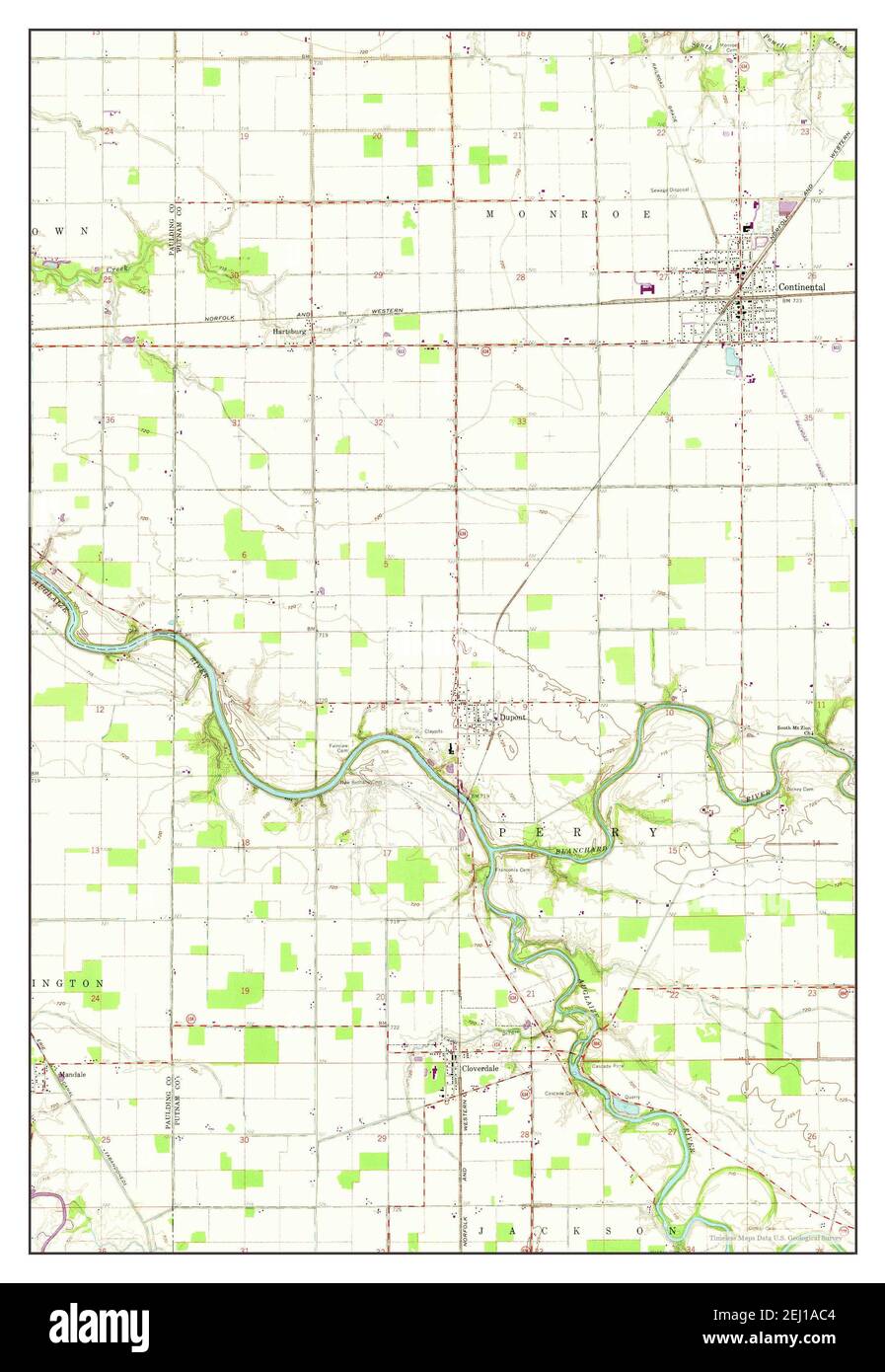 Continental, Ohio, map 1960, 124000, United States of America by