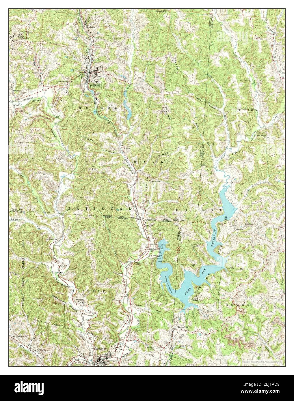 Corning, Ohio, map 1961, 124000, United States of America by Timeless