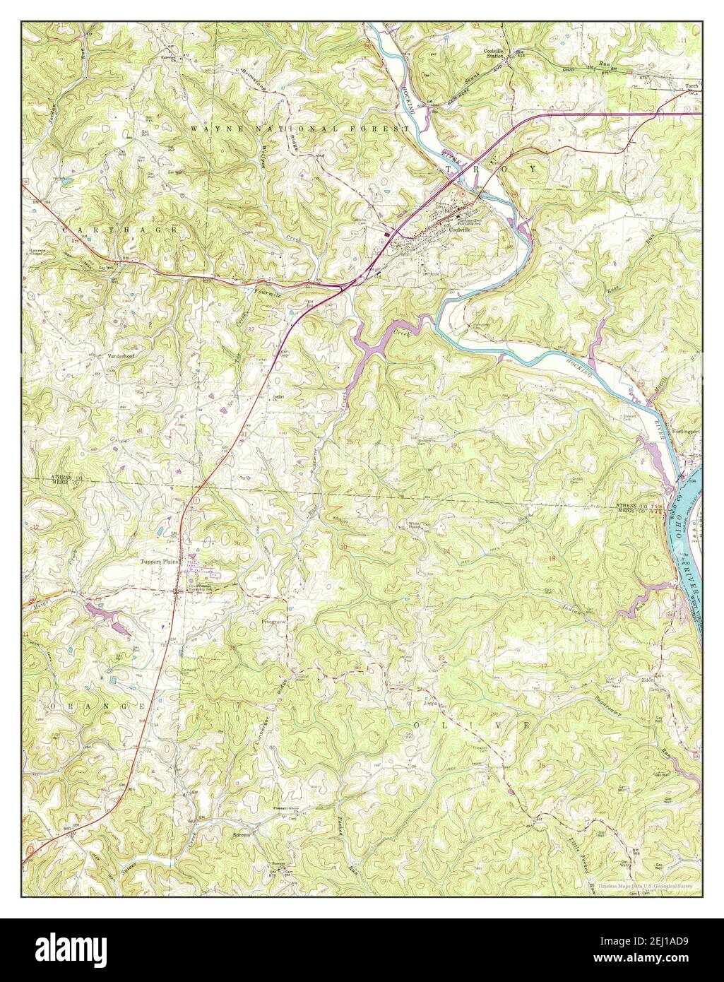 Coolville, Ohio, map 1960, 124000, United States of America by