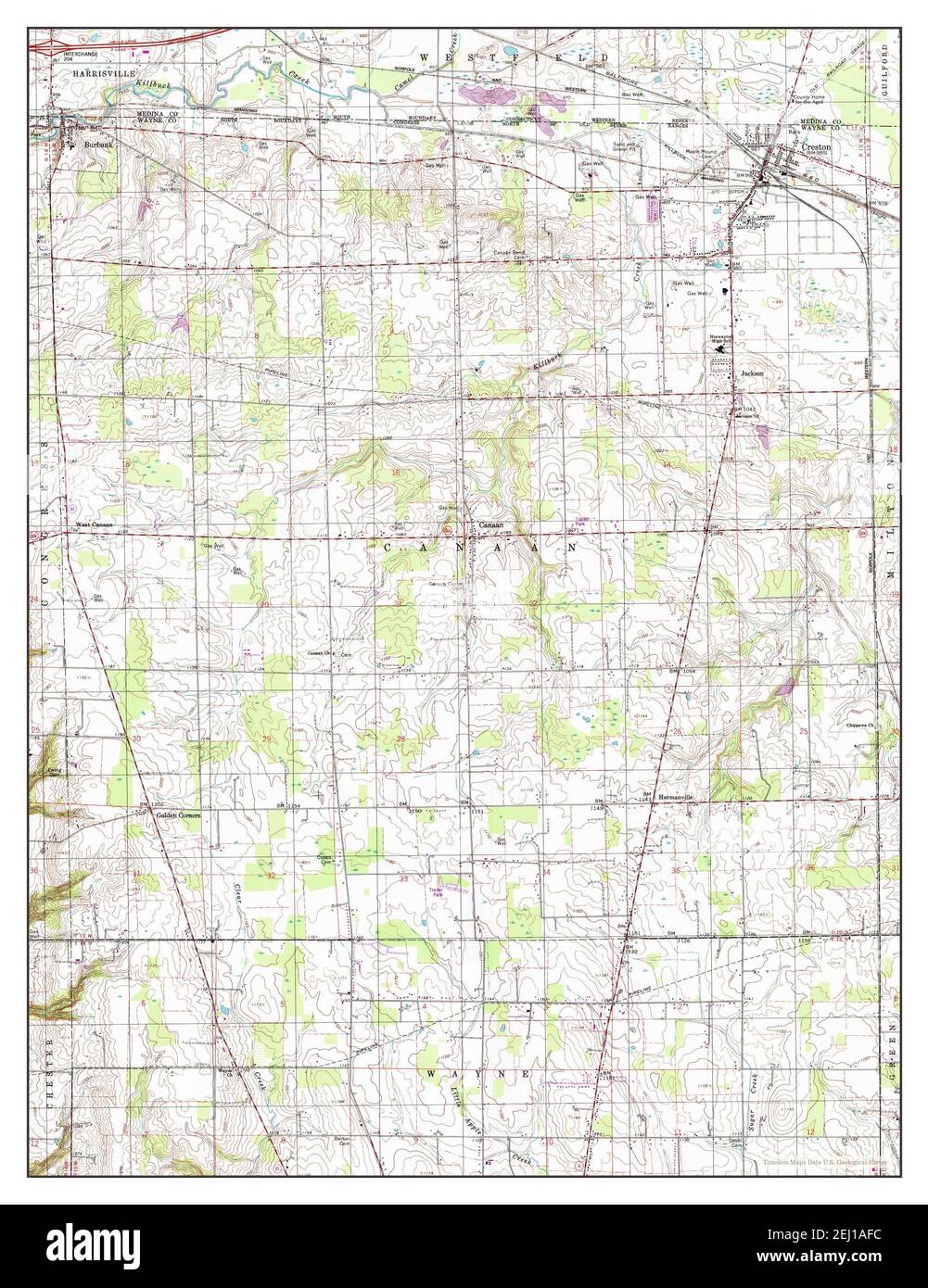 Creston, Ohio, map 1994, 124000, United States of America by Timeless
